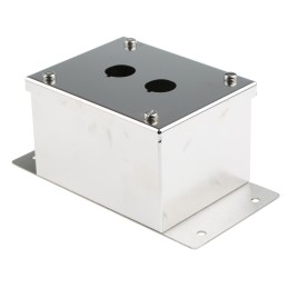 1 pcs - Eaton Grey Stainless Steel RMQ Titan Enclosed Push Button - 2 Hole 22mm Diameter