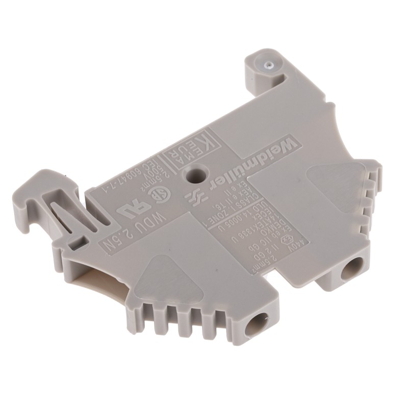1 Pack of 10 - Weidmuller WDU Series Brown Feed Through Terminal Block, 2.5mm², Single-Level, Screw Termination, ATEX, IECEx