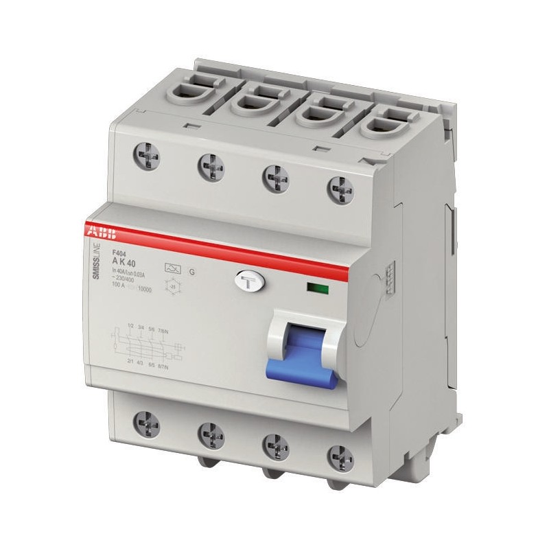 1 pcs - ABB F404 RCCB, 25A, 3P+N Pole, 30mA, Type A