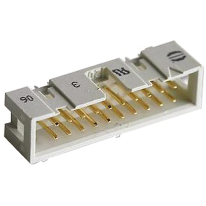 1 pcs - Harting SEK 18 Series Straight Through Hole PCB Header, 20 Contact(s), 2.54mm Pitch, 2 Row(s), Shrouded