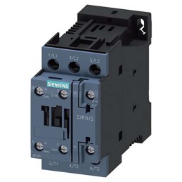 1 pcs - Siemens Reversing Contactor, 24 V dc Coil, 3-Pole, 25 A, 11 kW, 1NO + 1NC