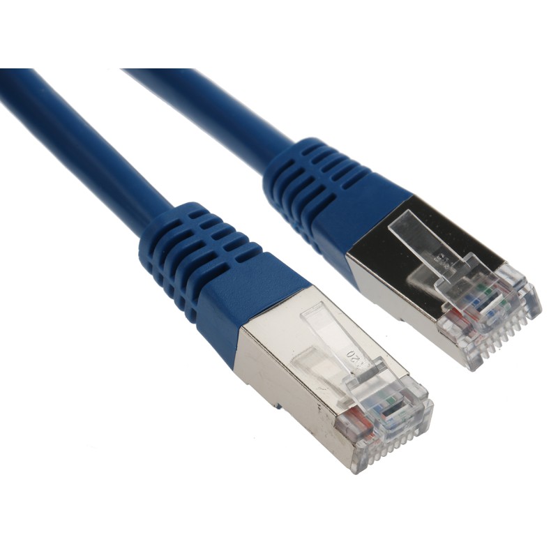 1 pcs - Decelect Cat5 Male RJ45 to Male RJ45 Ethernet Cable, F/UTP, Blue PVC Sheath, 2m