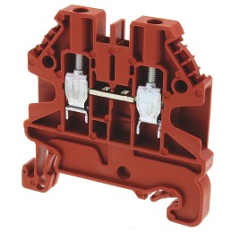 1 Pack of 10 - Wieland WT 2.5 Series Red Feed Through Terminal Block, 2.5mm², Single-Level, Screw Termination, ATEX