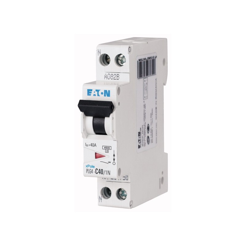 1 pcs - Eaton MCB, 1P+N, 40A Curve C