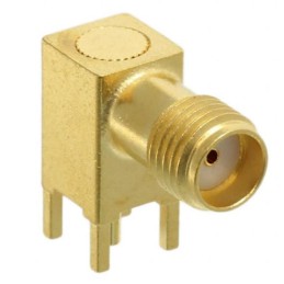 100 pcs - TE Connectivity, Plug Cable Mount SMA Connector, Solder Termination, Right Angle Body