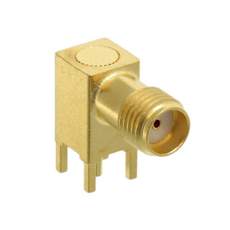 100 pcs - TE Connectivity, Plug Cable Mount SMA Connector, Solder Termination, Right Angle Body