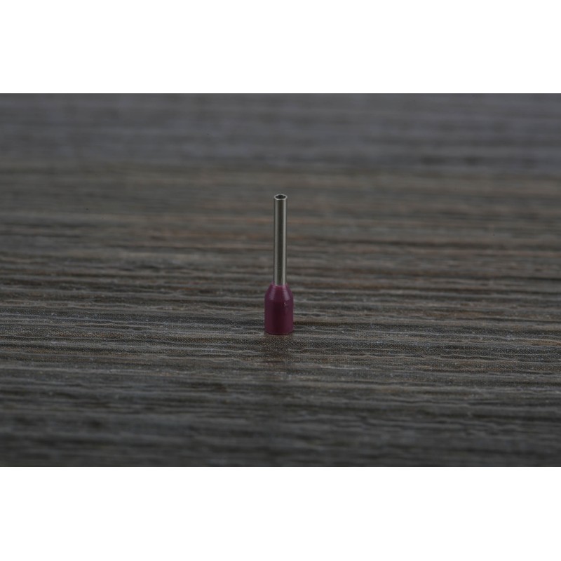 1 Pack of 100 - RS PRO Insulated Crimp Bootlace Ferrule, 8mm Pin Length, 1.1mm Pin Diameter, 0.25mm² Wire Size, Purple