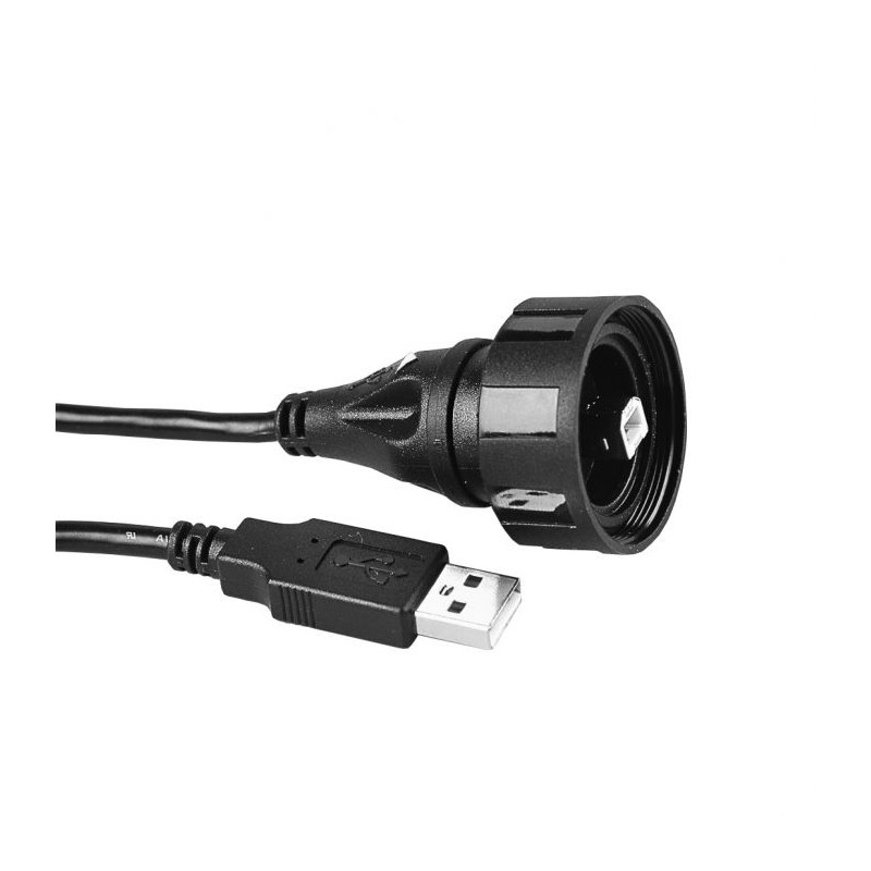1 pcs - Bulgin Cable, Male USB B to Male USB A, 2m