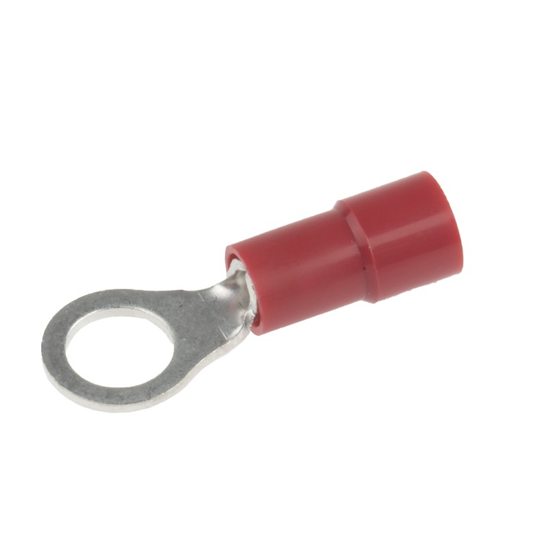 1 Pack of 100 - RS PRO Insulated Ring Terminal, M5 Stud Size, 0.5mm² to 1.5mm² Wire Size, Red