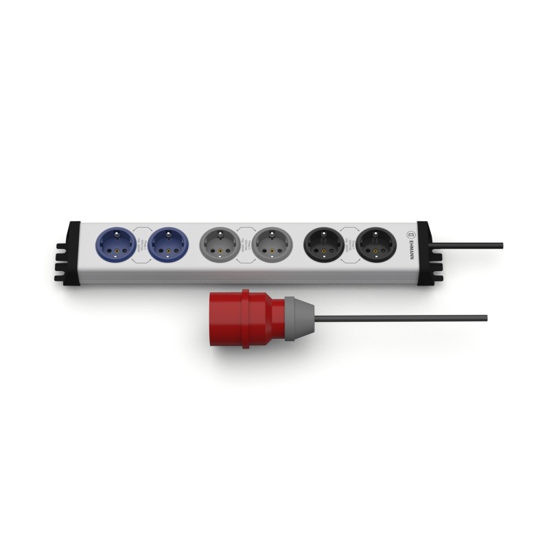 1 pcs - Type F - German Schuko 6 Gang Power Distribution Unit, 4.6m Cable, 16A, 230 V