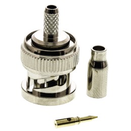 50 pcs - TE Connectivity, Plug Cable Mount BNC Connector, 75Ω, Crimp Termination, Straight Body