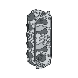 1 pcs - Legrand Ecobatibox Yellow Plastic Back Box, NF, 3 Gangs