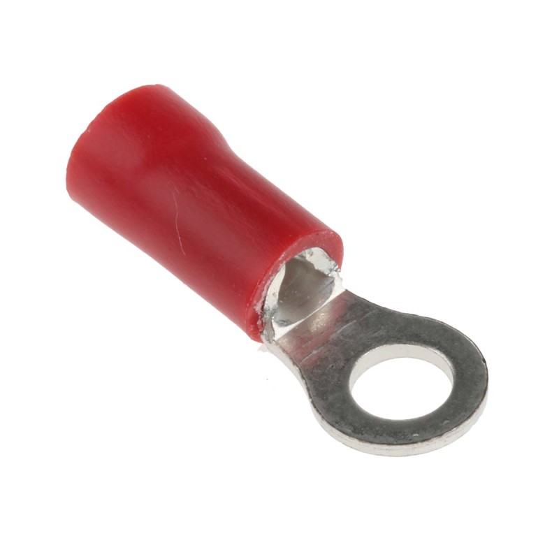 1 Pack of 100 - RS PRO Insulated Ring Terminal, M3.5 Stud Size, 0.5mm² to 1.5mm² Wire Size, Red