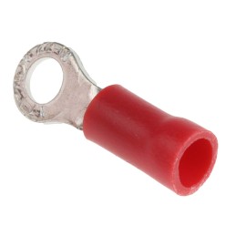 1 Pack of 100 - RS PRO Insulated Ring Terminal, M3.5 Stud Size, 0.5mm² to 1.5mm² Wire Size, Red