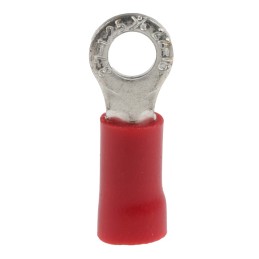 1 Pack of 100 - RS PRO Insulated Ring Terminal, M3.5 Stud Size, 0.5mm² to 1.5mm² Wire Size, Red