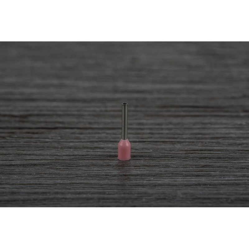 1 Pack of 100 - RS PRO Insulated Crimp Bootlace Ferrule, 8mm Pin Length, 1.1mm Pin Diameter, 0.34mm² Wire Size, Pink