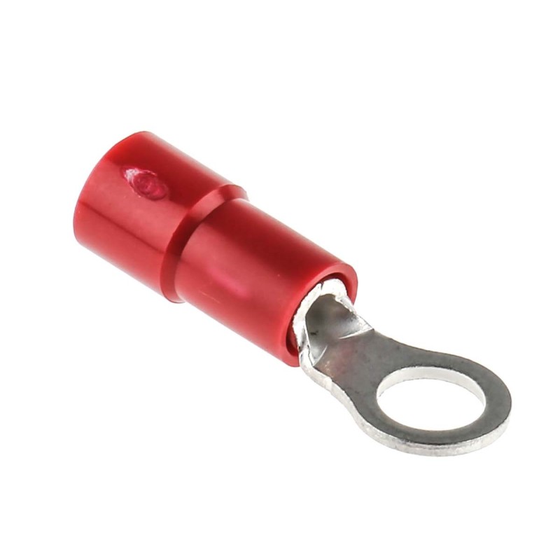 1 Pack of 100 - RS PRO Insulated Ring Terminal, M4 Stud Size, 0.5mm² to 1.5mm² Wire Size, Red