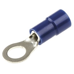 1 Pack of 100 - RS PRO Insulated Ring Terminal, M5 Stud Size, 1.5mm² to 2.5mm² Wire Size, Blue