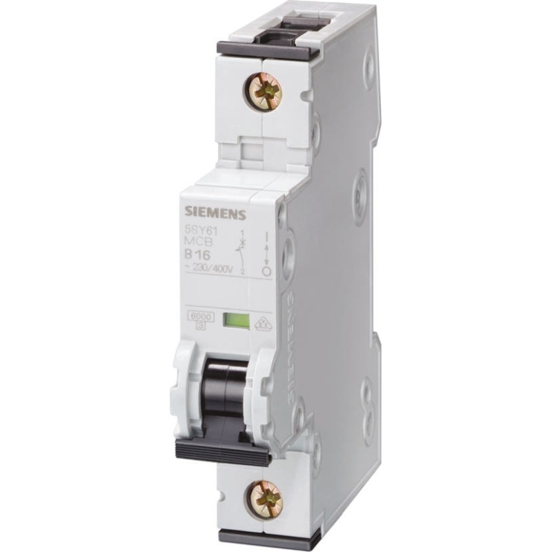 1 pcs - Siemens Sentron 5SY6 MCB, 1P, 500mA Curve C, 230V AC, 6 kA Breaking Capacity