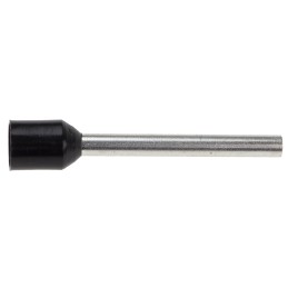 1 Pack of 100 - RS PRO Insulated Crimp Bootlace Ferrule, 18mm Pin Length, 2mm Pin Diameter, 1.5mm² Wire Size, Black