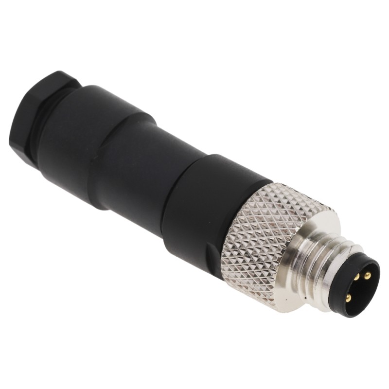 50 pcs - Binder Circular Connector, 3 Contacts, Cable Mount, M8 Connector, Plug, Male, IP67, 768 Series