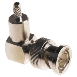 50 pcs - TE Connectivity, Plug Cable Mount BNC Connector, 75Ω, Crimp Termination, Right Angle Body