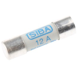 1 pcs - SIBA 12A Ceramic Cartridge Fuse, 10 x 38mm