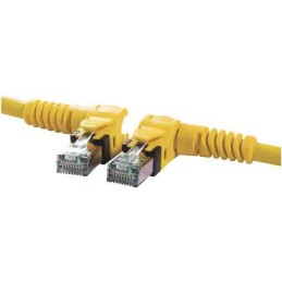 1 pcs - HARTING Cat6a All Directions Male RJ45 to All Directions Male RJ45 Ethernet Cable, S/FTP, Yellow PUR Sheath, 0.5m,