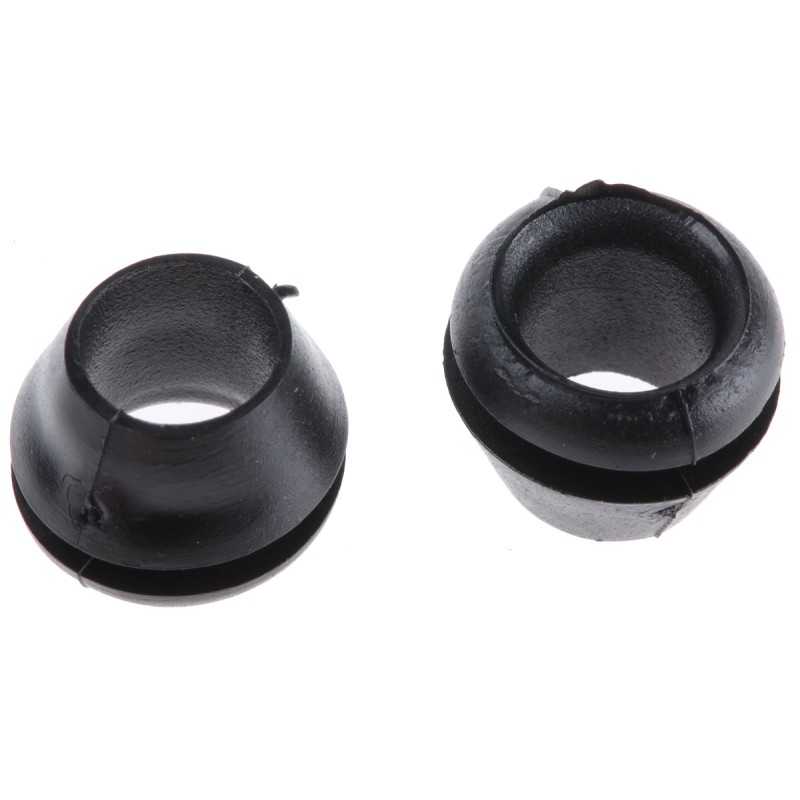 1 Bag of 100 - HellermannTyton Black PVC 8mm Cable Grommet for Maximum of 6.5mm Cable Dia.