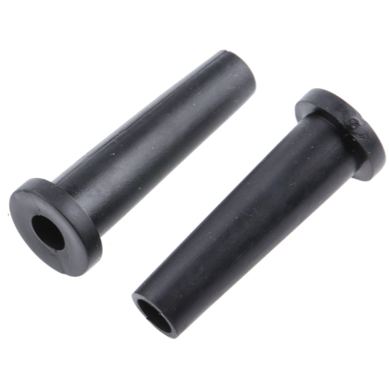 1 Bag of 100 - HellermannTyton Black PVC 9mm Cable Grommet for Maximum of 5.5mm Cable Dia.