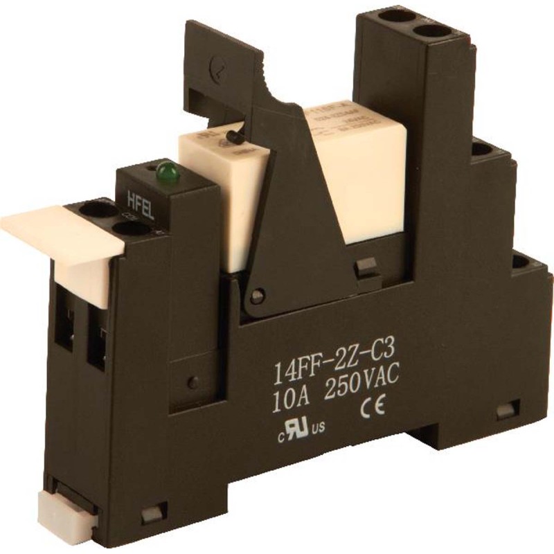 1 pcs - Hongfa Europe GMBH 1RM Series Interface Relay, DIN Rail Mount, 24V ac Coil, SPDT, 1-Pole, 12A Load
