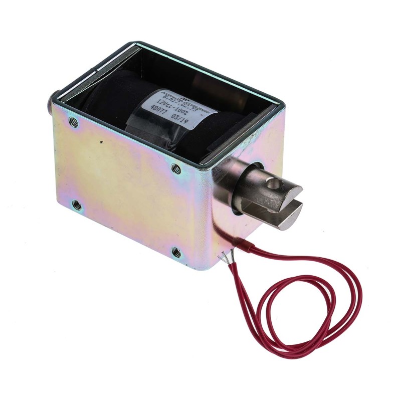 1 pcs - Mecalectro Linear Solenoid, 12 V dc, 5 - 40N, 78.5 x 57.2 x 50.8