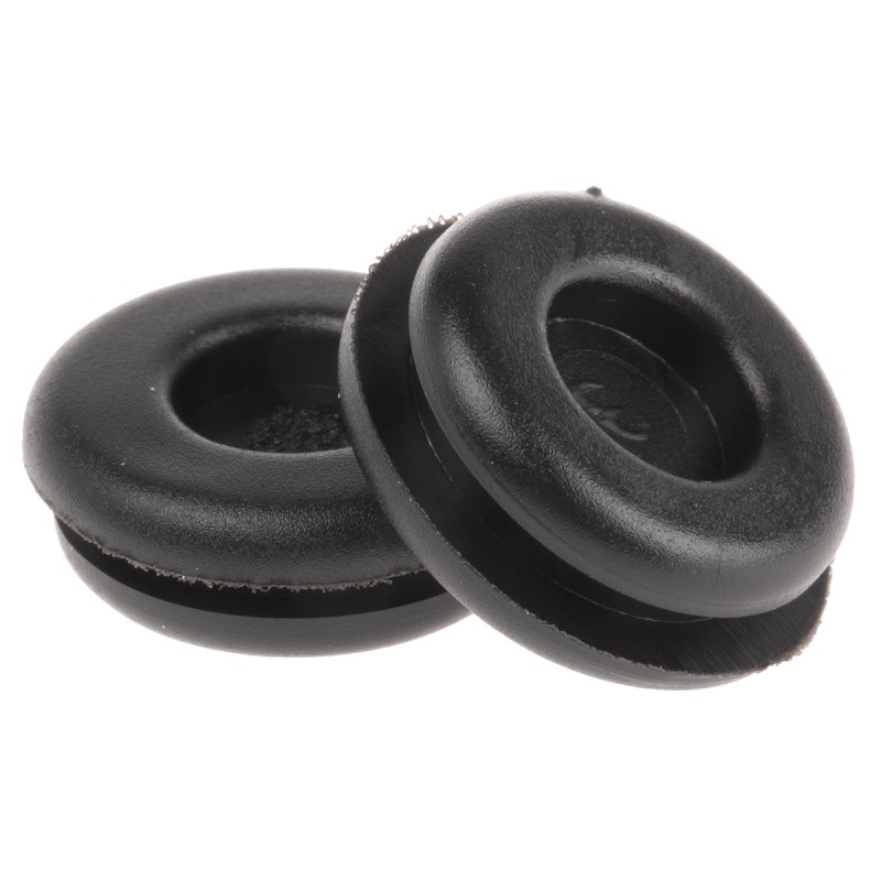 1 Bag of 100 - SES Sterling Black PVC 15mm Cable Grommet for Maximum of 9mm Cable Dia.
