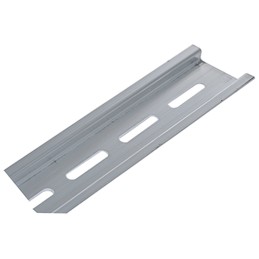 1 pcs - Omron Aluminium, Anodized Perforated DIN Rail, Top Hat Compatible, 1m x 35mm x 7.3mm