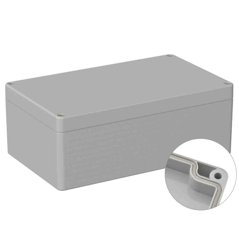 1 pcs - RS PRO Grey ABS General Purpose Enclosure, IP66, IK07, Grey Lid, 120 x 200 x 75mm