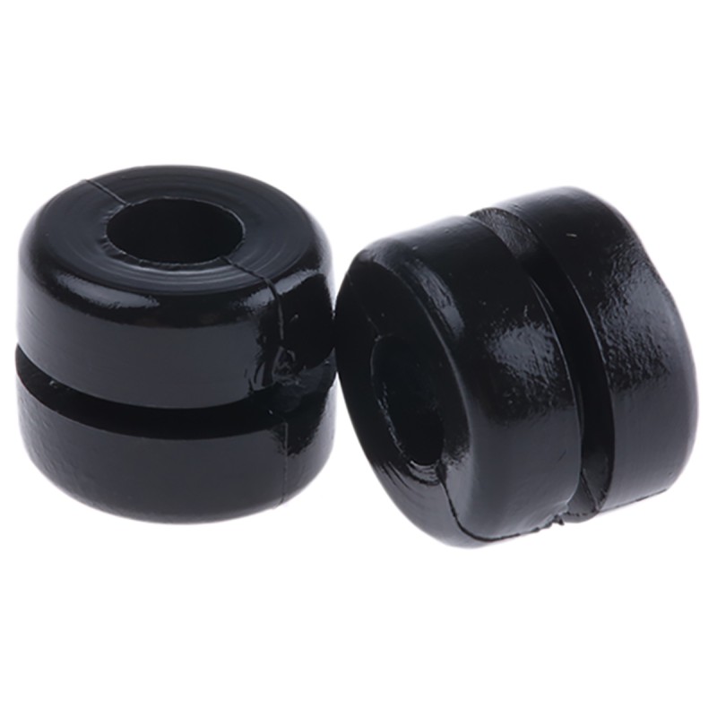 1 Bag of 100 - HellermannTyton Black PVC 6mm Cable Grommet for Maximum of 4mm Cable Dia.