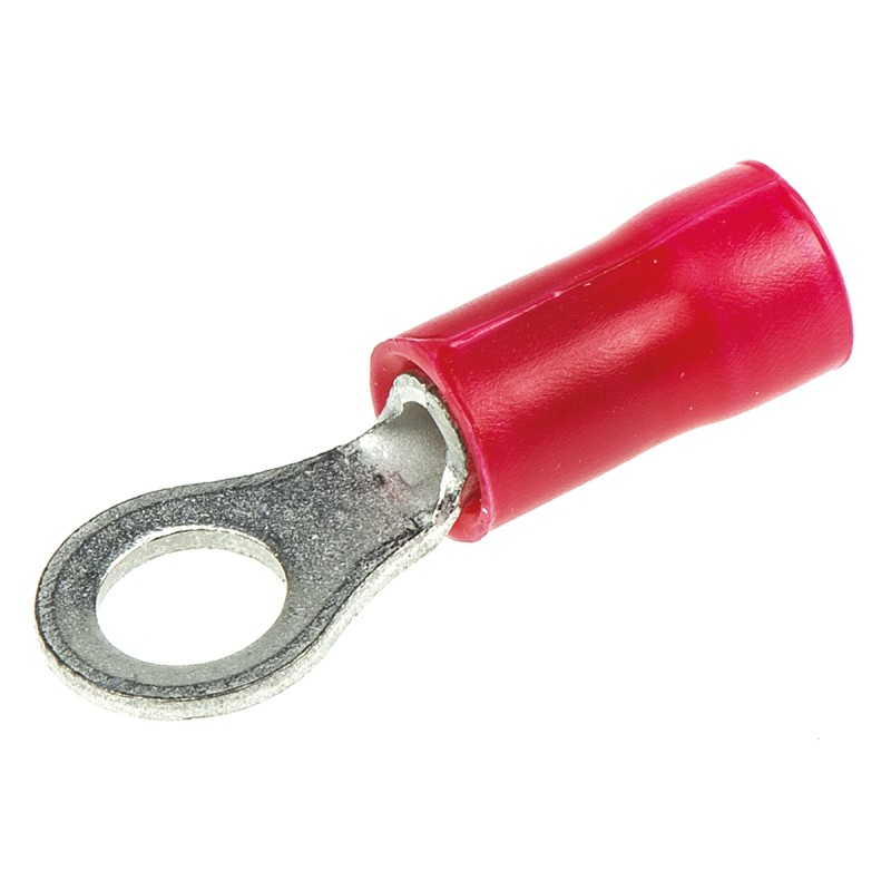 1 Pack of 10000 - TE Connectivity, PLASTI-GRIP Insulated Ring Terminal, 4mm Stud Size, 0.26mm² to 1.65mm² Wire Size, Red