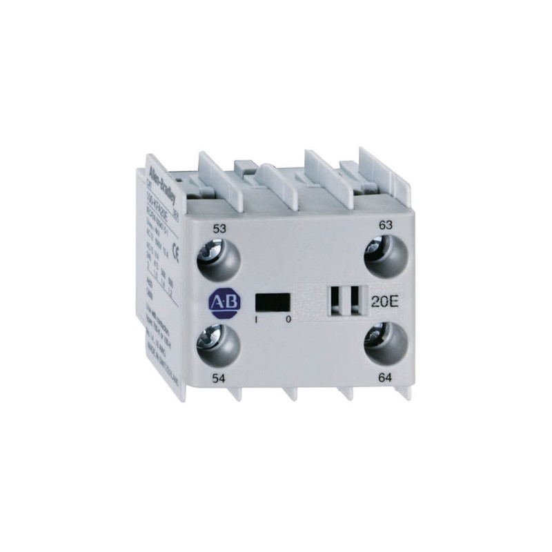 1 pcs - Allen Bradley Auxiliary Contact Block, 2 Contact, 1NC + 1NO, Snap-On