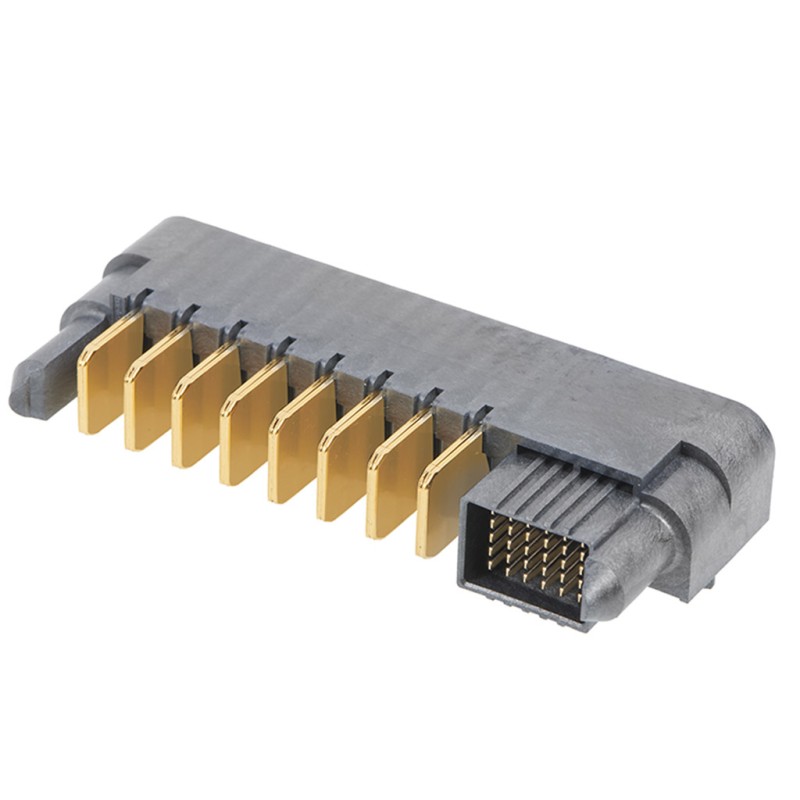 15 pcs - Molex 214115 Series Right Angle PCB Mount PCB Socket, 8P + 30S-Contact, 5-Row, 2, 5.78 Pitch, Through Hole Termination