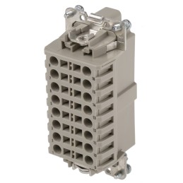 1 pcs - Epic Contact Heavy Duty Power Connector Insert, 16A, Female, H-BE Series, 16 Contacts