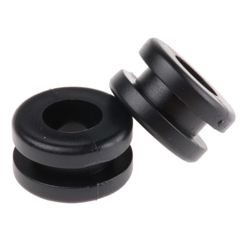 1 Bag of 100 - RS PRO Black PVC 11mm Cable Grommet for Maximum of 7.8mm Cable Dia.