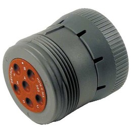 1 pcs - Deutsch Circular Connector, 6 Contacts, Cable Mount, Plug, Female, IP68, HD10 Series