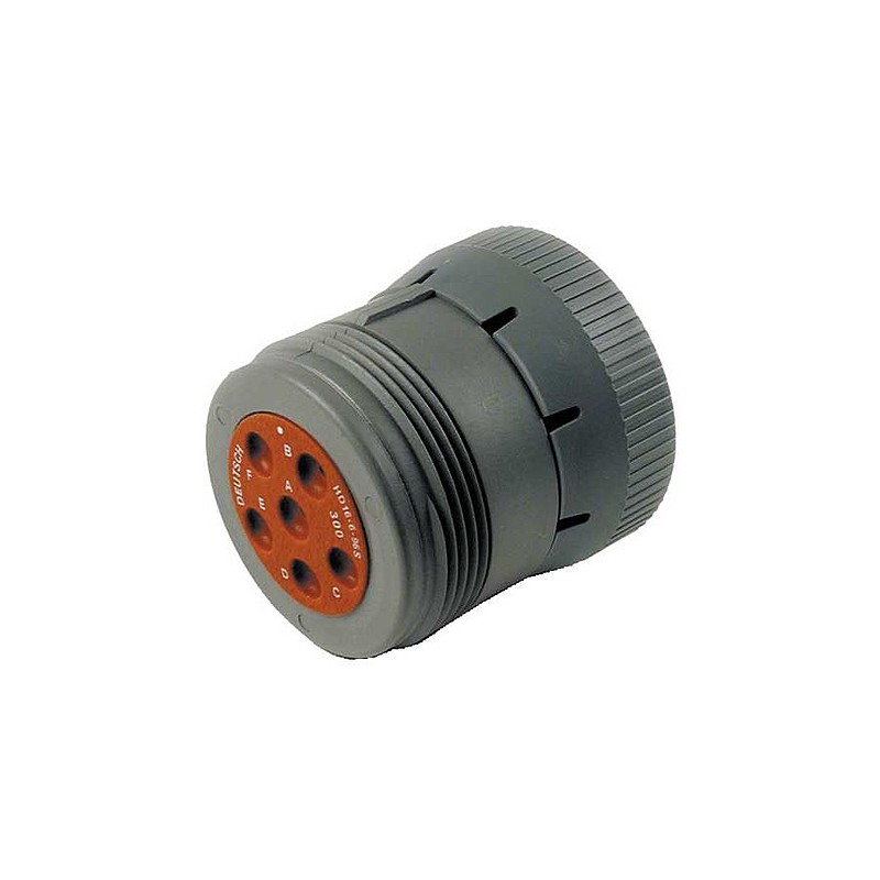 1 pcs - Deutsch Circular Connector, 6 Contacts, Cable Mount, Plug, Female, IP68, HD10 Series