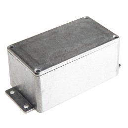 1 pcs - RS PRO Silver Die Cast Aluminium Enclosure, Flanged, Silver Lid, 139.6 x 63.8 x 55mm