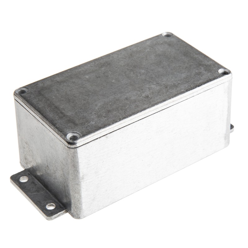 1 pcs - RS PRO Silver Die Cast Aluminium Enclosure, Flanged, Silver Lid, 139.6 x 63.8 x 55mm