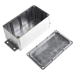 1 pcs - RS PRO Silver Die Cast Aluminium Enclosure, Flanged, Silver Lid, 139.6 x 63.8 x 55mm