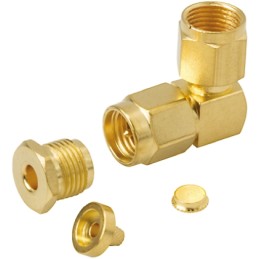 50 pcs - TE Connectivity, Plug Cable Mount SMA Connector, 50Ω, Clamp Termination, Right Angle Body
