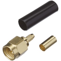 1 pcs - Yuetsu, Plug Cable Mount SMA Connector, Crimp Termination, Straight Body