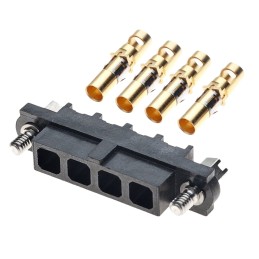 1 pcs - HARWIN Datamate Mix-Tek Series Straight Cable Mount PCB Socket, 4-Contact, 1-Row, 4mm Pitch, Crimp Termination