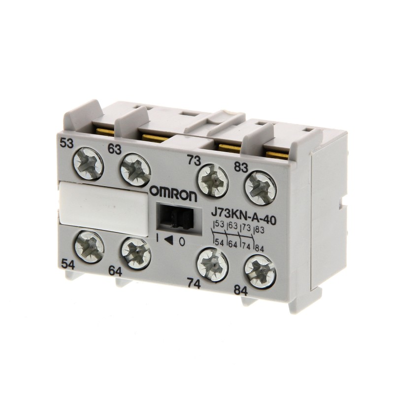 1 pcs - Omron Auxiliary Contact, 4 Contact, 4NO, DIN Rail Mount